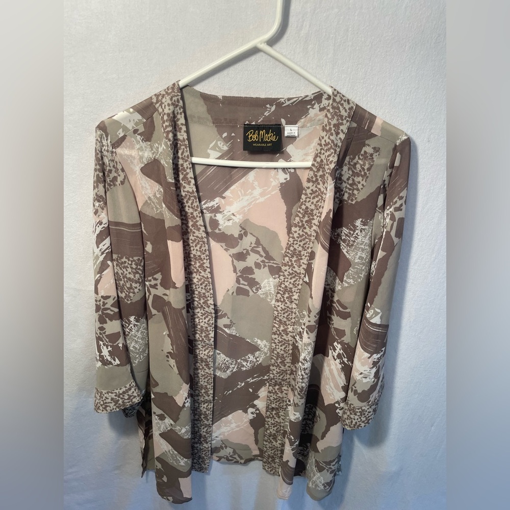 Bob Mackie Artistic Patterned Kimono